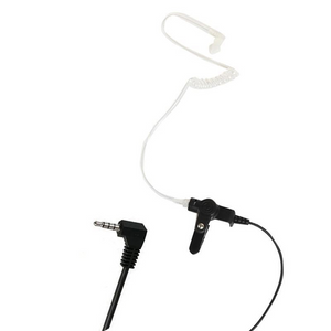 Economy Range Acoustic Tube Listen Only Earpiece With 3.5mm Right Angle Jack Plug