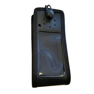 Economy Range Soft Leather Case with D-Rings and Sprung Belt Clip, Motorola DP4000/e Series.