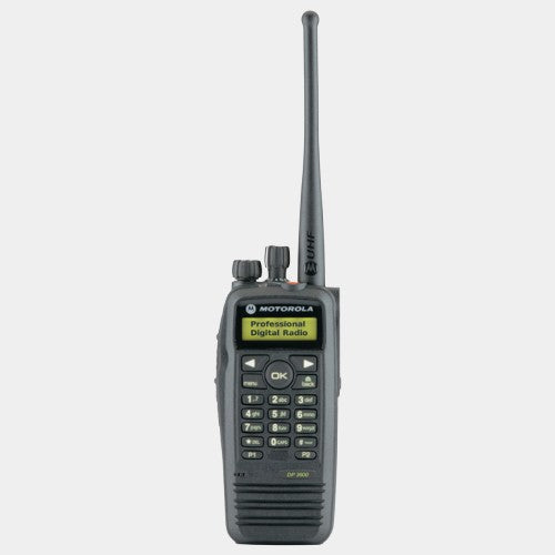 Refurbished Motorola DP3600 UHF Digital Handheld Two-Way Radio.